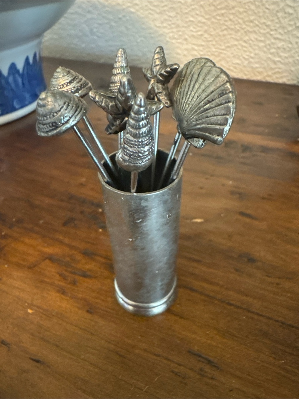 Vintage Pewter Castle with Cocktail Picks